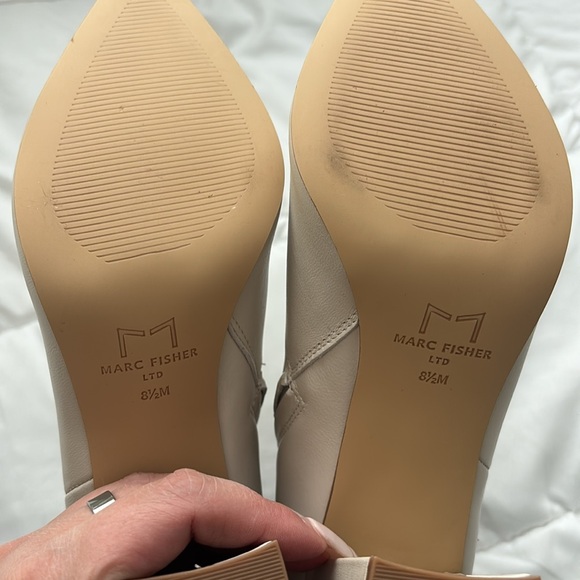 Marc Fisher Cream Heeled Boots Sleek Design - Picture 4 of 7